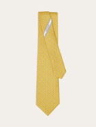Ferragamo Mens Dylan print silk tie in Yellow