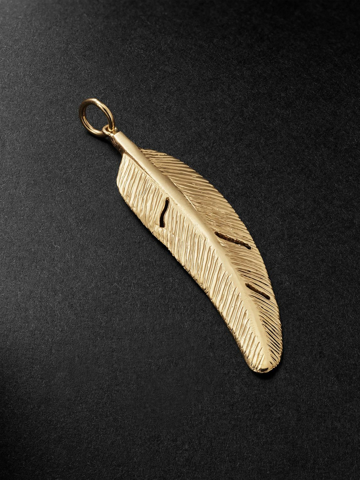 Jacquie Aiche - Large Feather 14-Karat Gold Charm
