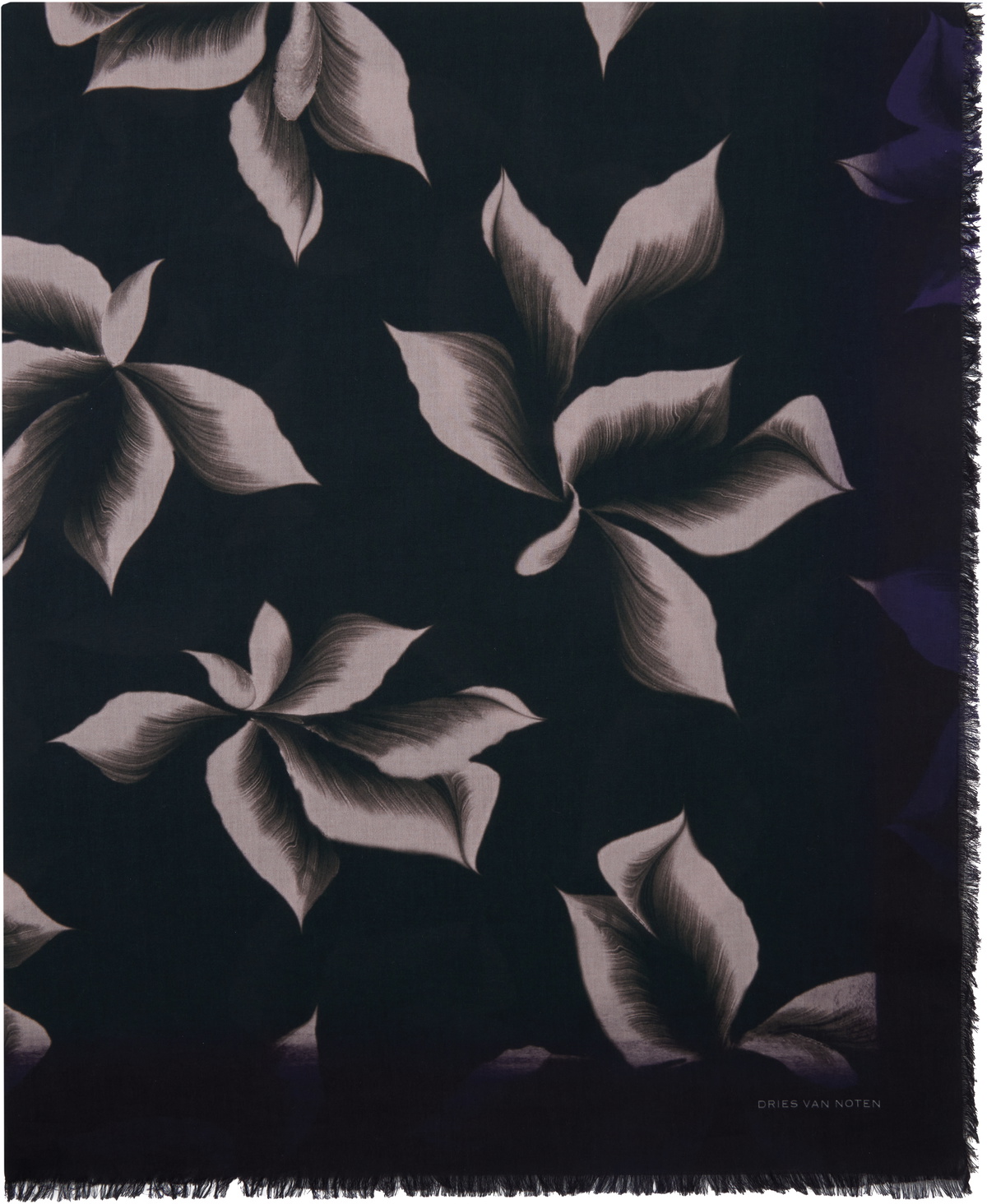 DRIES VAN NOTEN × Len Lye シルク ストール 希少 Dries Van Noten Black and Pink Len Lye Edition Film Scarf