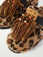 Alanui - Suicoke Zavo Leather and Leopard-Print Faux Fur Slides - Animal print