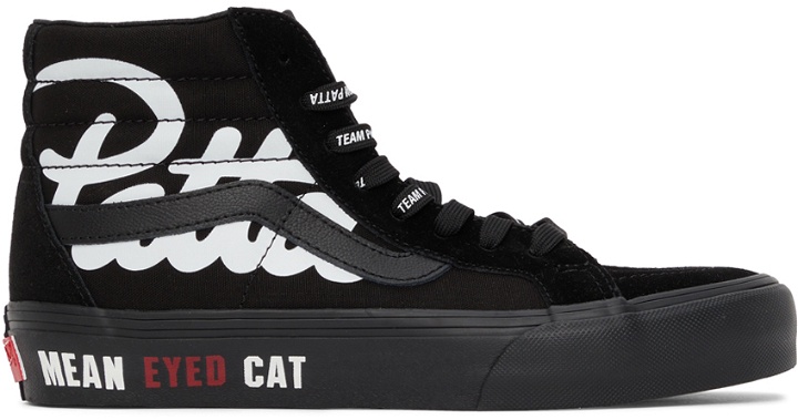 Photo: Vans Black Patta Edition Vault Mean Eyed Cat SK8-HI Sneakers