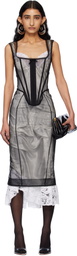 Dilara Findikoglu Black Optimistic Thoughts Midi Dress