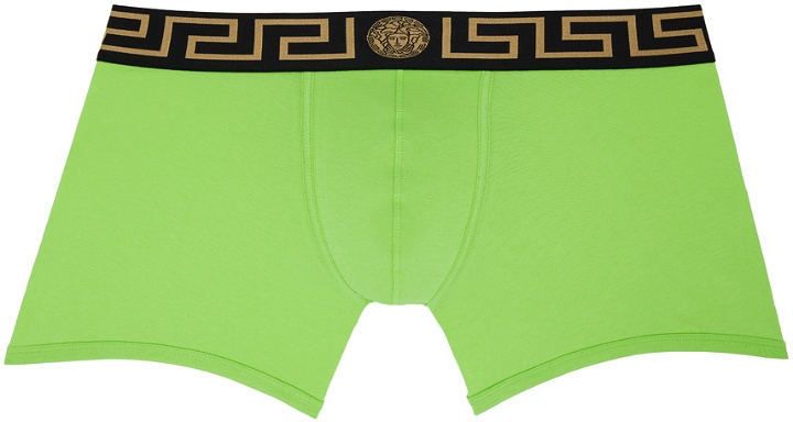 Photo: Versace Underwear Green Greca Border Boxers