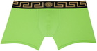 Versace Underwear Green Greca Border Boxers