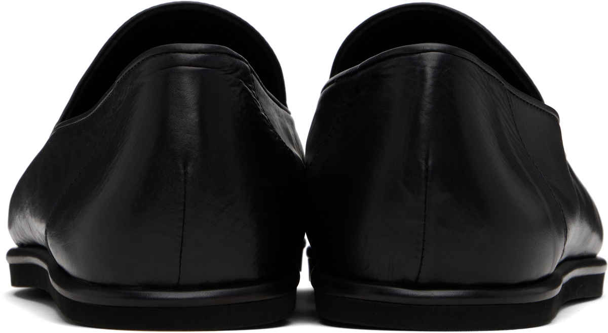 AURALEE Black Soft Leather Loafers