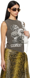 LU'U DAN Gray Sleeveless T-shirt