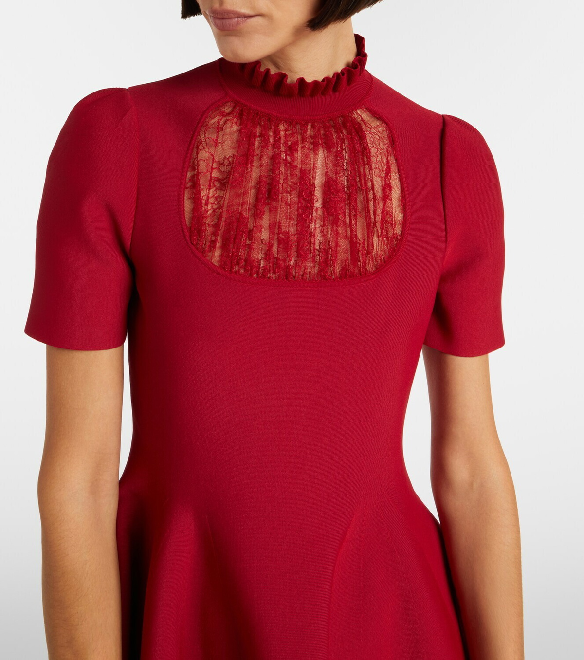 McQueen Lace-trimmed minidress