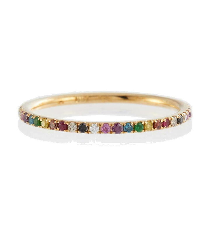 Photo: Ileana Makri Thread Band 18kt gold ring with diamonds, rubies and sapphires