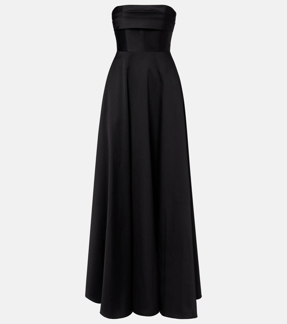 Roland Mouret Pleated taffeta corset gown