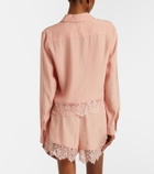 Stella McCartney Floral lace-trimmed silk shirt