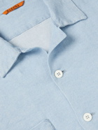 Barena - Solana Cande Camp-Collar Linen-Piqué Shirt - Blue