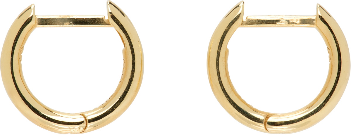 アクセサリー hatton labs EDGE HOOP EARRINGS / GOLD Hatton Labs Gold Small Edge Hoop Earrings Hatton Labs