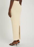 Wardrobe.nyc Ribbed Knit Midi Skirt Cream