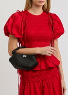 Ganni Bou Mini Embellished Satin top Handle bag - Black - One Size