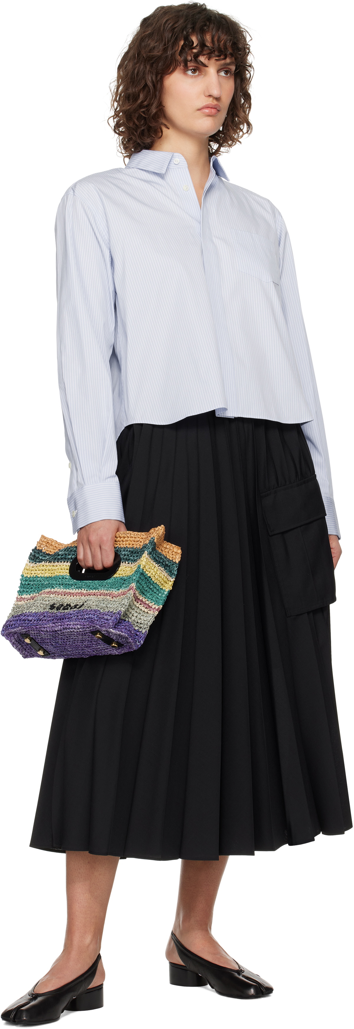 sacai Multicolor Raffia New Shopper Small Bag Sacai