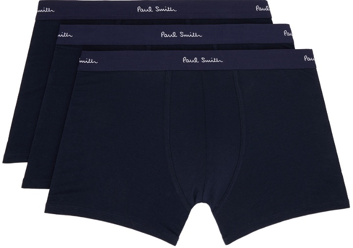 Photo: Paul Smith Three-Pack Navy Long Boxer Briefs