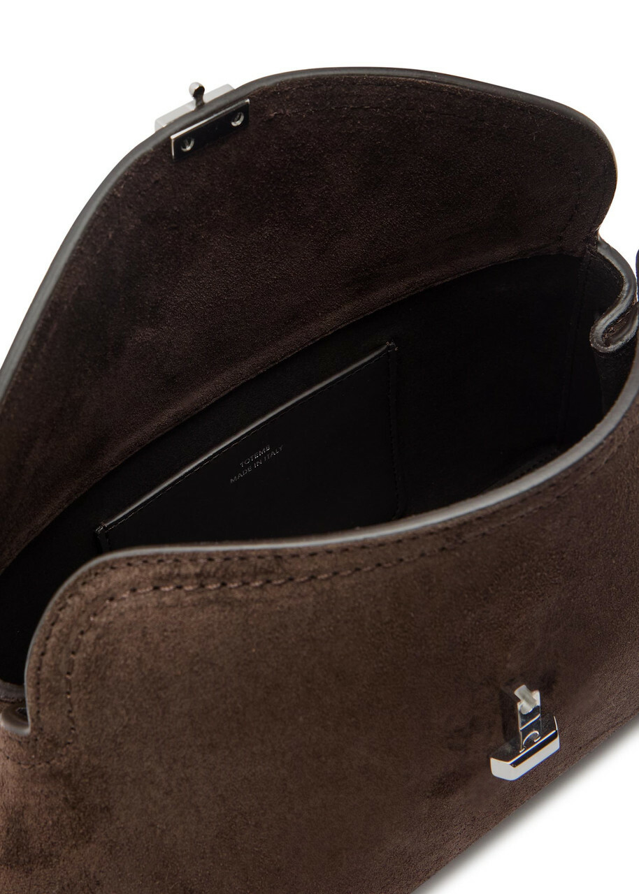 Toteme T-lock Suede Clutch - Brown - One Size