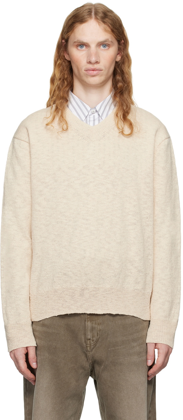 COOR Beige V-Neck Sweater