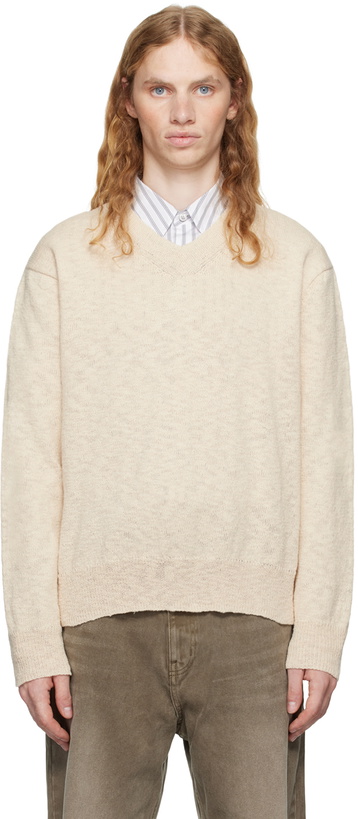 Photo: COOR Beige V-Neck Sweater