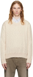 COOR Beige V-Neck Sweater