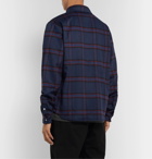 Billionaire Boys Club - Button-Down Collar Logo-Appliquéd Checked Wool-Blend Flannel Overshirt - Blue