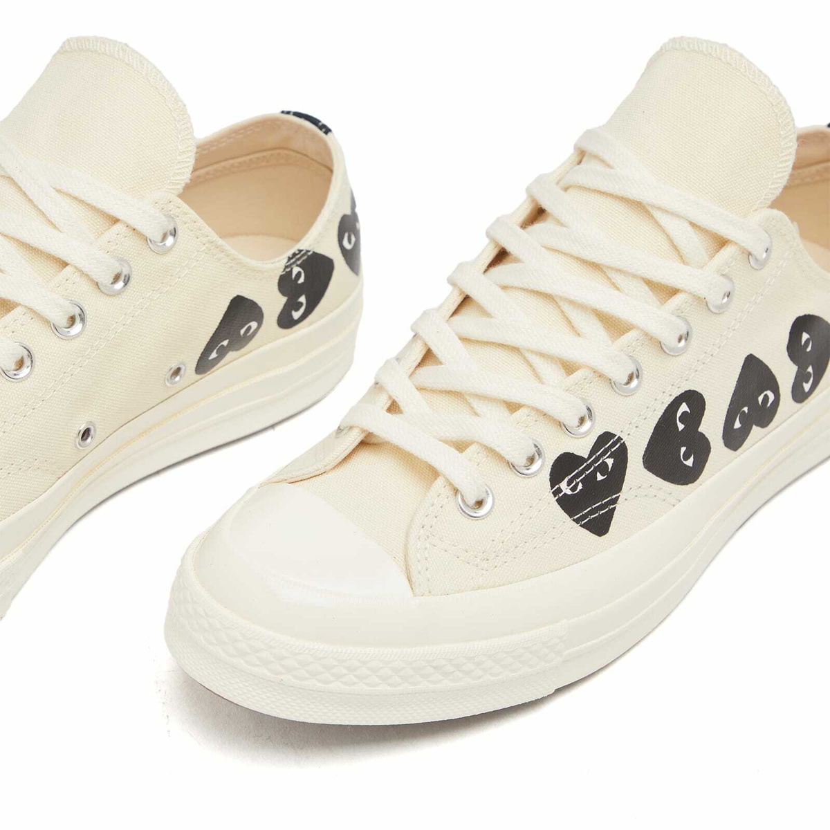 Comme des Garçons Play Men's x Converse Multi Heart Low Sneaker in Beige