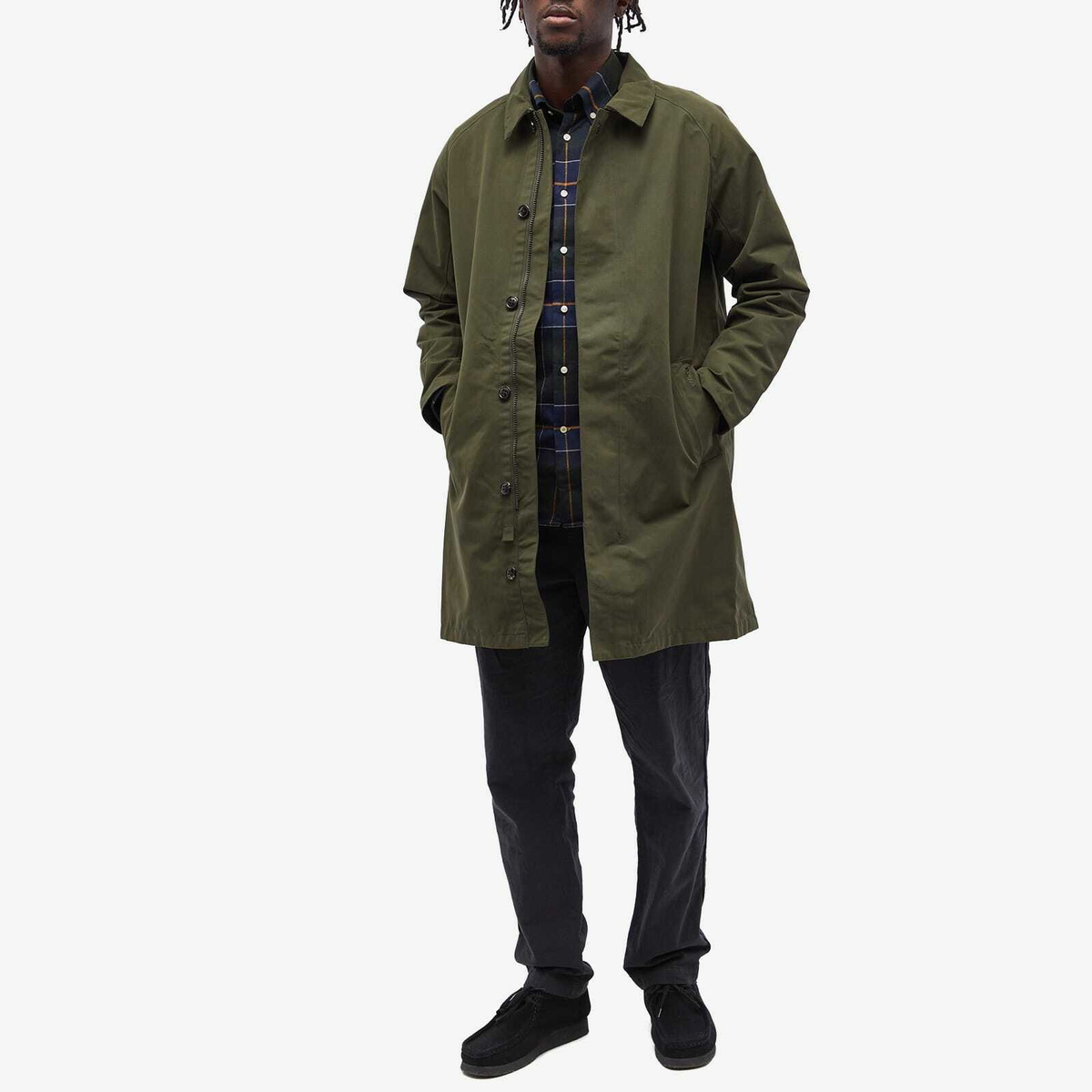Barbour Men's Cambridge Mac Jacket in Olive/Forest Mist