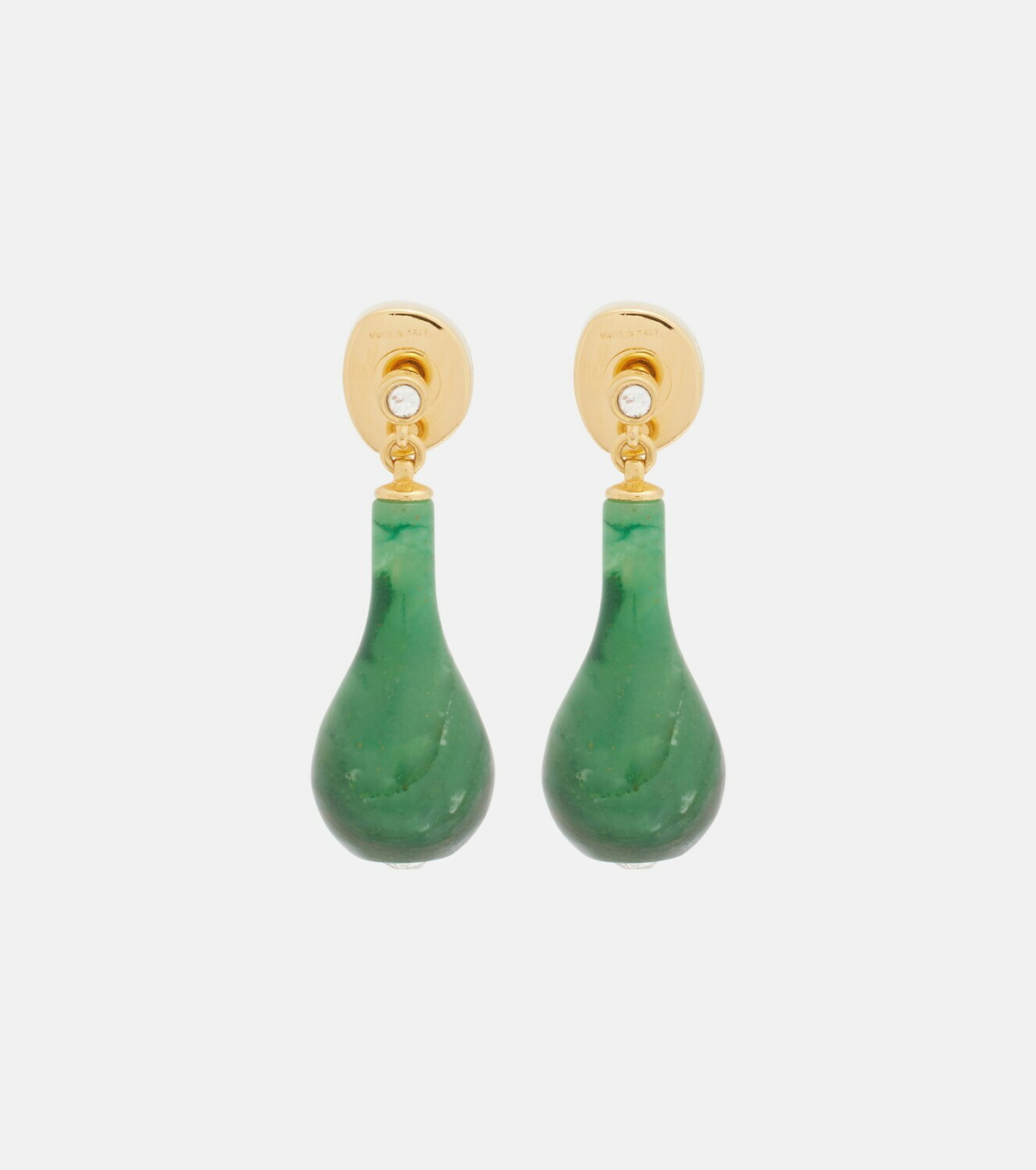Toteme Jade 24kt gold-plated drop earrings