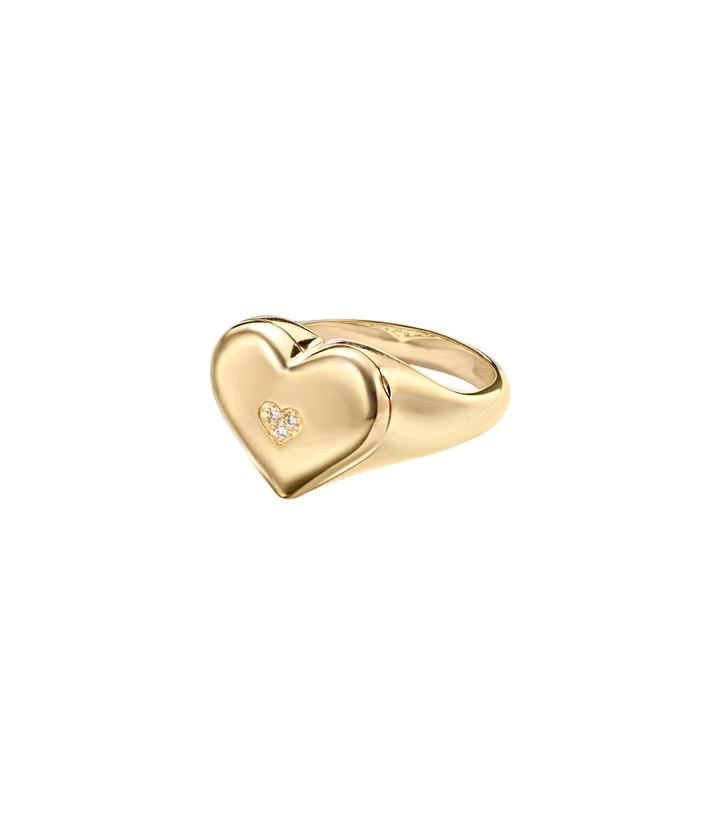 Photo: Sydney Evan Wallpaper Heart 14kt gold ring with diamonds