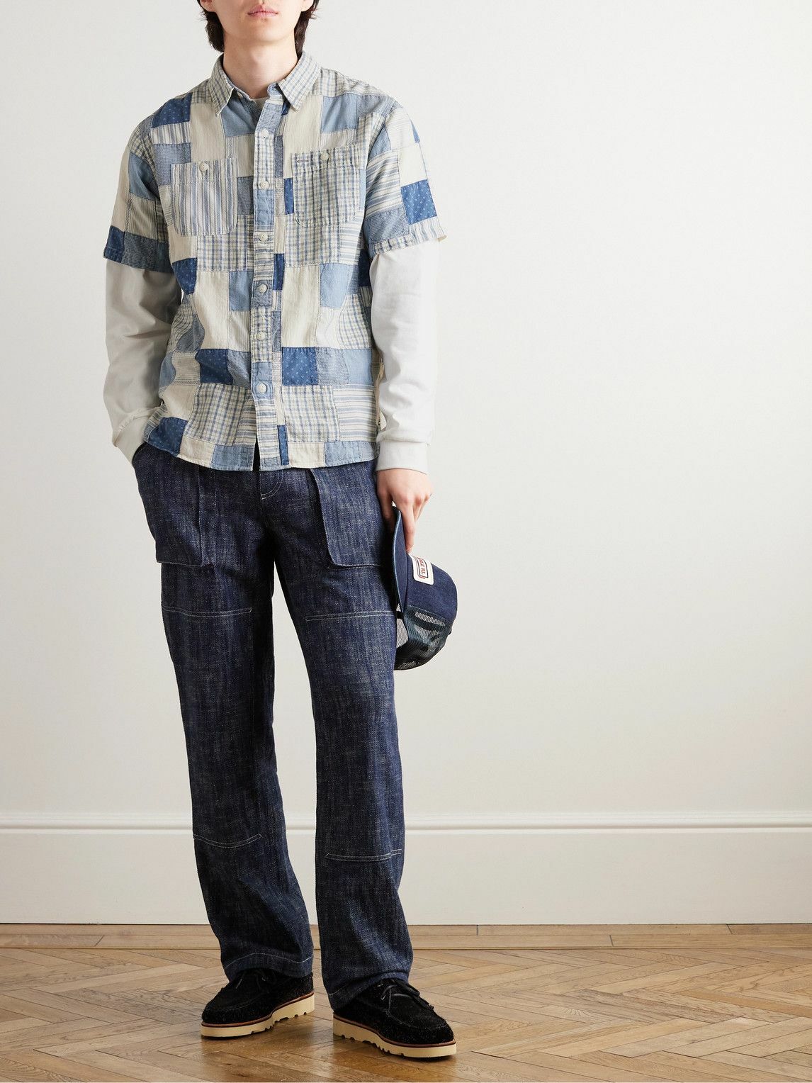 RRL - Farrell Patchwork Cotton Shirt - Blue RRL