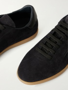 Zegna - 232 Leather-Trimmed Suede Sneakers - Black