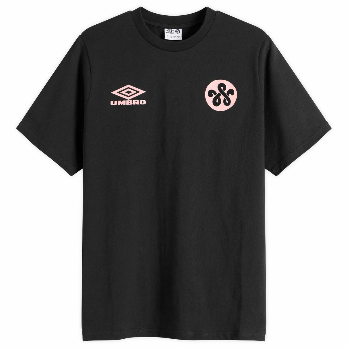 Umbro Men's x WOEI Logo T-Shirt in Black/Pink