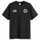 Umbro Men's x WOEI Logo T-Shirt in Black/Pink