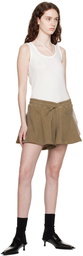 DRAE Khaki V-Waist Shorts