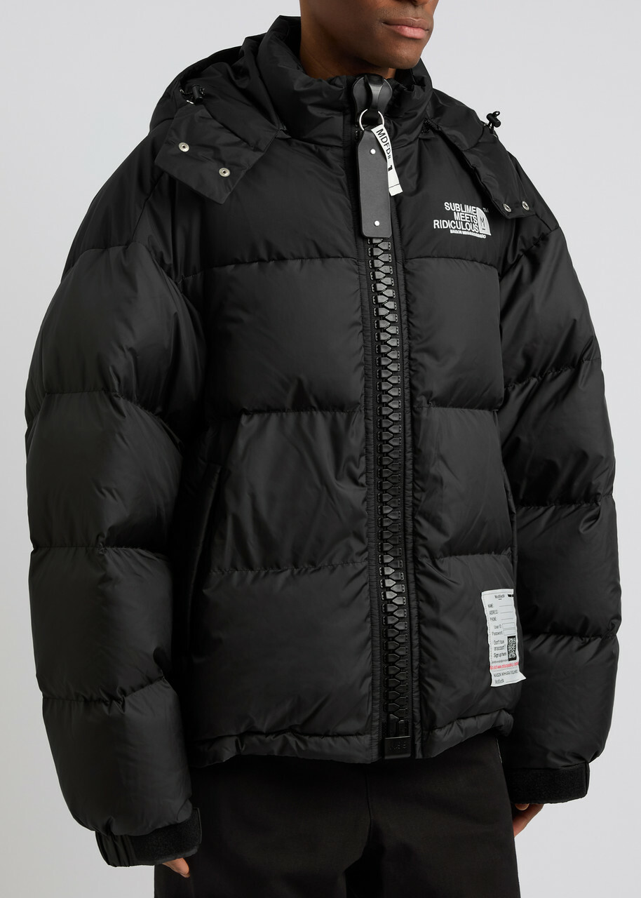 Maison mihara yasuhiro Hooded Quilted Shell Jacket Black Maison mihara yasuhiro Hooded Quilted Shell Jacket Black