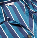Derek Rose - Brindisi Striped Silk Pyjama Set - Blue