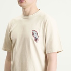 Folk Men's Relaxed T-Shirt in Ecru Parrot Print