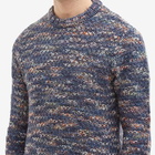 Folk Men's Mixed Yarn Crew Knit in Ink Mix