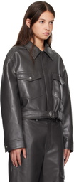 Nanushka Green Zaria Leather Jacket