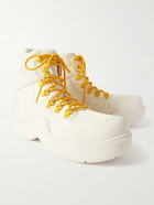 Bottega Veneta - Leather-Trimmed Nylon Hiking Boots - White