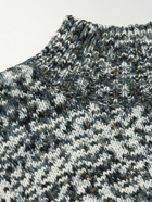 A.P.C. - JW Anderson Noah Space-Dyed Cotton Mock-Neck Sweater - Blue