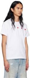 COMME des GARÇONS PLAY White Triple Heart T-Shirt
