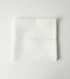Once Milano Set of 4 lace-trimmed linen napkins