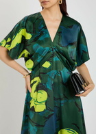 Roksanda Sadee Printed Satin Midi Dress Multicoloured
