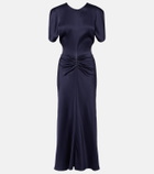 Victoria Beckham Bela gathered satin midi dress