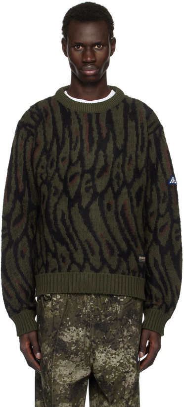Photo: DEVÁ STATES Green Brushed Knit Pantera Sweater
