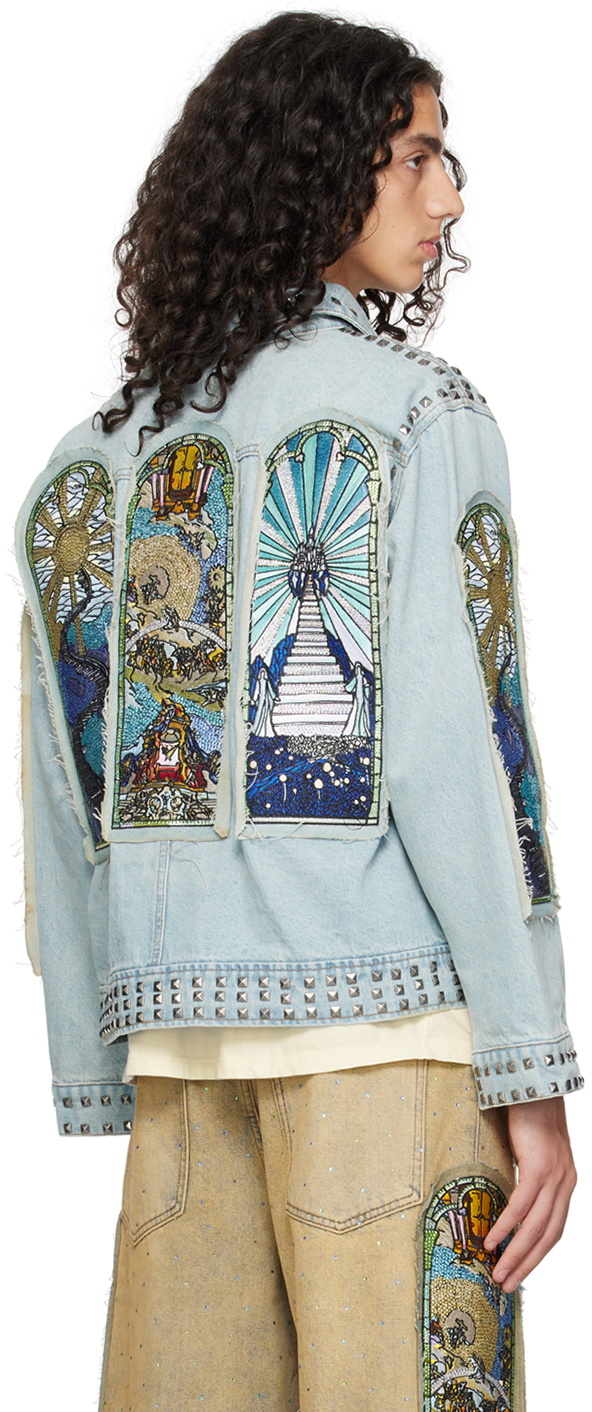 Who Decides War SSENSE Exclusive Blue Eternity Denim Jacket