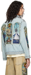 Who Decides War SSENSE Exclusive Blue Eternity Denim Jacket