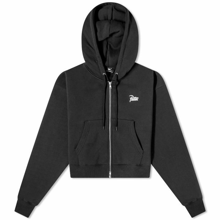 Photo: Patta Women's Femme Basic Cropped Zip Up Hooded Sweater in Black