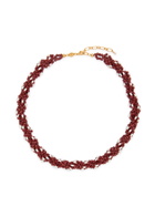 Anni LU Rodeo 18kt Gold-plated Beaded Necklace - Burgundy - One Size